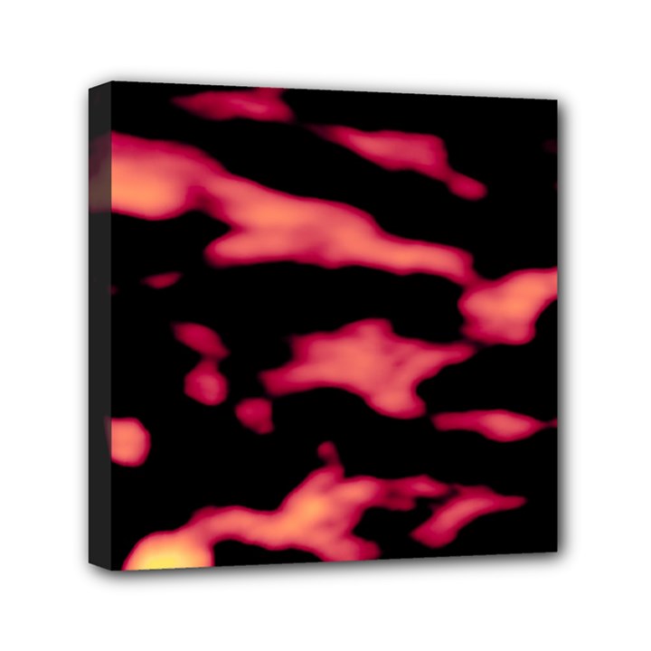 Red Waves Flow Series 5 Mini Canvas 6  x 6  (Stretched)