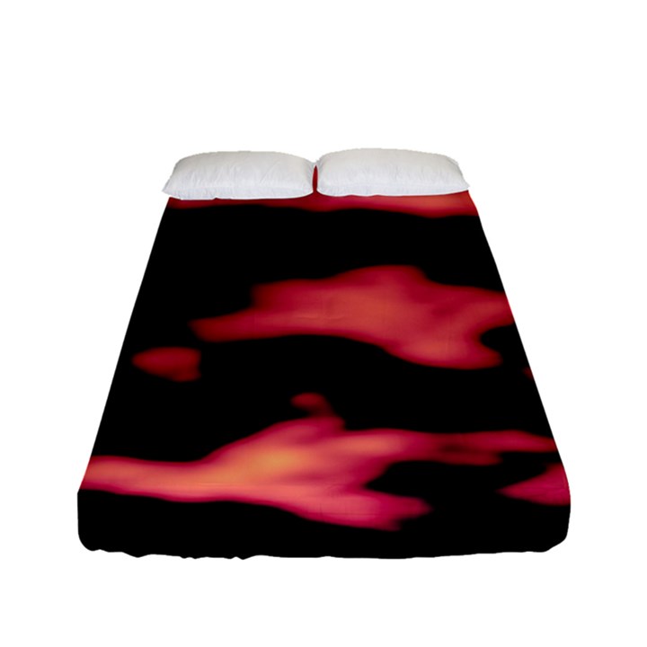 Red Waves Flow Series 5 Fitted Sheet (Full/ Double Size)