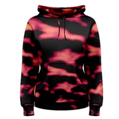 Red Waves Flow Series 5 Women s Pullover Hoodie by DimitriosArt