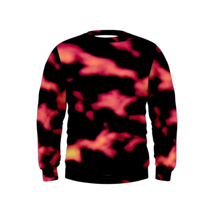 Red Waves Flow Series 5 Kids  Sweatshirt