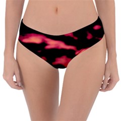 Red Waves Flow Series 5 Reversible Classic Bikini Bottoms by DimitriosArt