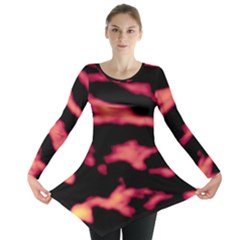 Red Waves Flow Series 5 Long Sleeve Tunic  by DimitriosArt