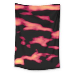 Red Waves Flow Series 5 Large Tapestry by DimitriosArt