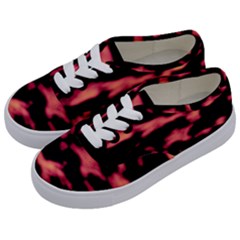 Red Waves Flow Series 5 Kids  Classic Low Top Sneakers by DimitriosArt