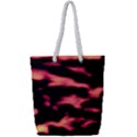 Red Waves Flow Series 5 Full Print Rope Handle Tote (Small) View1