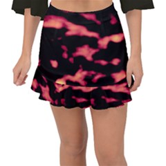 Red Waves Flow Series 5 Fishtail Mini Chiffon Skirt by DimitriosArt