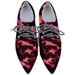 Red Waves Flow Series 5 Pointed Oxford Shoes by DimitriosArt