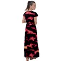 Red Waves Flow Series 5 Flutter Sleeve Maxi Dress View2