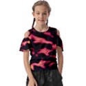 Red Waves Flow Series 5 Kids  Butterfly Cutout Tee View1