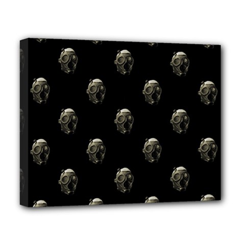 Creepy Head Sculpture With Respirator Motif Pattern Deluxe Canvas 20  X 16  (stretched) by dflcprintsclothing