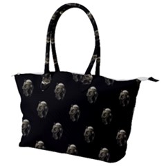 Creepy Head Sculpture With Respirator Motif Pattern Canvas Shoulder Bag by dflcprintsclothing