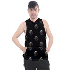 Creepy Head Sculpture With Respirator Motif Pattern Men s Sleeveless Hoodie