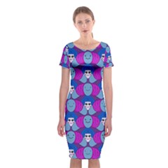 Abstract Classic Short Sleeve Midi Dress by SychEva