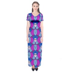 Abstract Short Sleeve Maxi Dress by SychEva