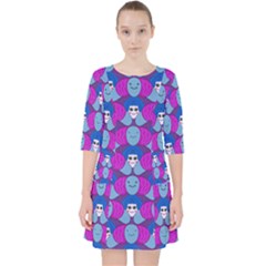 Abstract Quarter Sleeve Pocket Dress by SychEva