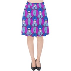 Abstract Velvet High Waist Skirt by SychEva