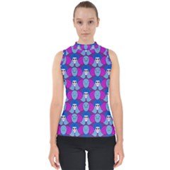 Abstract Mock Neck Shell Top by SychEva