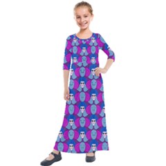 Abstract Kids  Quarter Sleeve Maxi Dress by SychEva