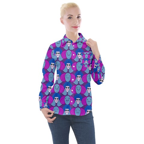 Abstract Women s Long Sleeve Pocket Shirt by SychEva