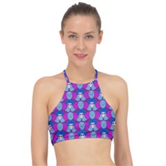 Abstract Racer Front Bikini Top by SychEva