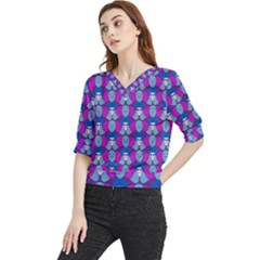 Abstract Quarter Sleeve Blouse