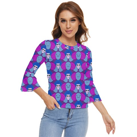 Abstract Bell Sleeve Top by SychEva