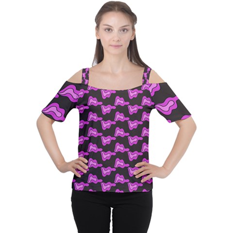 Abstract Waves Cutout Shoulder Tee by SychEva