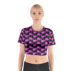 Abstract Waves Cotton Crop Top by SychEva