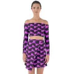 Abstract Waves Off Shoulder Top With Skirt Set by SychEva