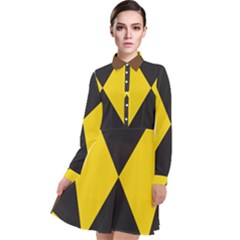 Abstract Pattern Geometric Backgrounds   Long Sleeve Chiffon Shirt Dress by Eskimos