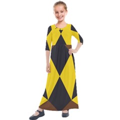 Abstract Pattern Geometric Backgrounds   Kids  Quarter Sleeve Maxi Dress by Eskimos