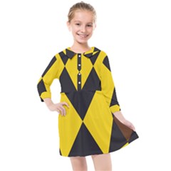 Abstract Pattern Geometric Backgrounds   Kids  Quarter Sleeve Shirt Dress by Eskimos