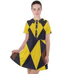 Abstract Pattern Geometric Backgrounds   Short Sleeve Shoulder Cut Out Dress  by Eskimos