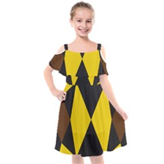 Abstract Pattern Geometric Backgrounds   Kids  Cut Out Shoulders Chiffon Dress by Eskimos