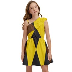 Abstract Pattern Geometric Backgrounds   Kids  One Shoulder Party Dress by Eskimos