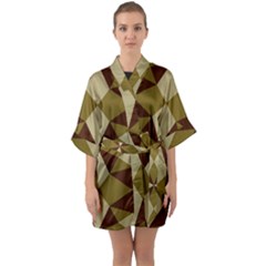 Abstract Pattern Geometric Backgrounds   Half Sleeve Satin Kimono  by Eskimos