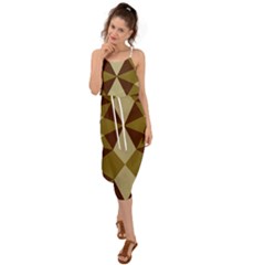 Abstract Pattern Geometric Backgrounds   Waist Tie Cover Up Chiffon Dress by Eskimos