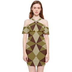 Abstract Pattern Geometric Backgrounds   Shoulder Frill Bodycon Summer Dress by Eskimos