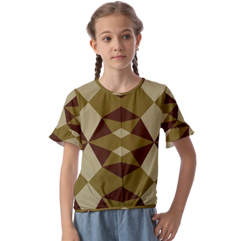 Abstract Pattern Geometric Backgrounds   Kids  Cuff Sleeve Scrunch Bottom Tee by Eskimos