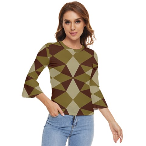 Abstract Pattern Geometric Backgrounds   Bell Sleeve Top by Eskimos