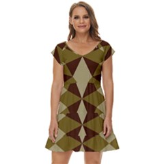 Abstract Pattern Geometric Backgrounds   Short Sleeve Tiered Mini Dress by Eskimos