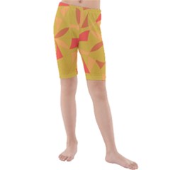 Abstract Pattern Geometric Backgrounds   Kids  Mid Length Swim Shorts by Eskimos