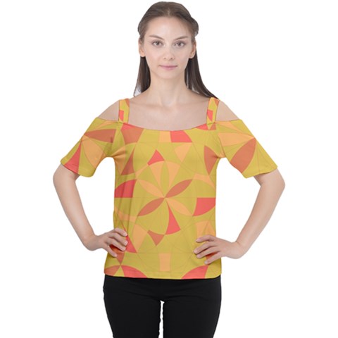 Abstract Pattern Geometric Backgrounds   Cutout Shoulder Tee by Eskimos