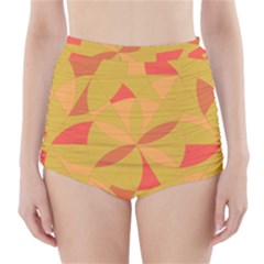 Abstract Pattern Geometric Backgrounds   High-waisted Bikini Bottoms by Eskimos