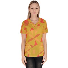 Abstract Pattern Geometric Backgrounds   Women s V-neck Scrub Top by Eskimos