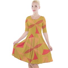 Abstract Pattern Geometric Backgrounds   Quarter Sleeve A-line Dress by Eskimos