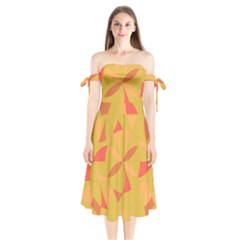 Abstract Pattern Geometric Backgrounds   Shoulder Tie Bardot Midi Dress by Eskimos