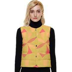 Abstract Pattern Geometric Backgrounds   Women s Short Button Up Puffer Vest