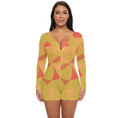 Abstract Pattern Geometric Backgrounds   Long Sleeve Boyleg Swimsuit by Eskimos