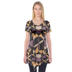 Abstract Pattern Geometric Backgrounds   Short Sleeve Tunic  by Eskimos